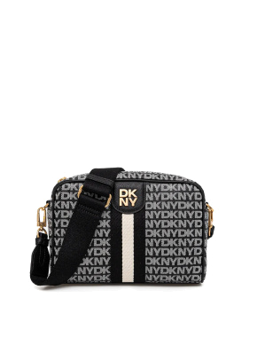 Жіноча сумка camera bag DKNY шкіряна чорна - фото 1 - Miraton