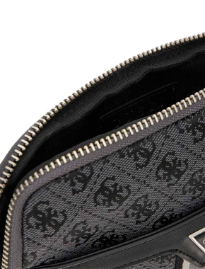 Чоловічі сумки крос-боді Guess з екошкіри сіра - фото 2 - Miraton