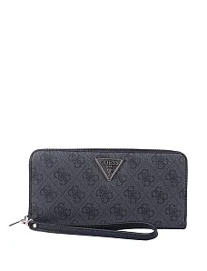 Жіночий гаманець Guess з екошкіри cірий з брендовим лого - фото  - Miraton