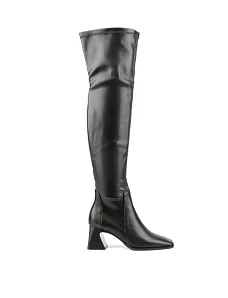 Жіночі ботфорти Attizzare шкіряні чорні з підкладкою з байки - фото  - Miraton