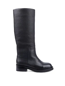 Жіночі чоботи Attizzare шкіряні чорні з підкладкою з натурального хутра - фото  - Miraton