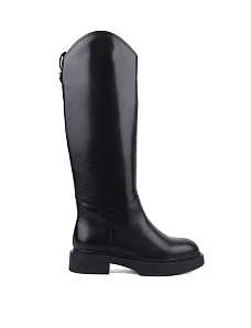 Жіночі чоботи MIRATON шкіряні чорні з підкладкою з натурального хутра - фото  - Miraton