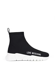 Жіночі черевики Love Moschino тканинні чорні - фото  - Miraton