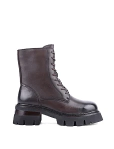 Жіночі черевики MIRATON шкіряні коричневі з підкладкою з байки - фото  - Miraton