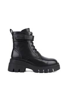 Женские ботинки Attizzare кожаные черные с подкладкой из натурального меха - фото  - Miraton