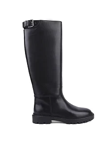 Жіночі чоботи Attizzare шкіряні чорні з підкладкою з натурального хутра - фото  - Miraton