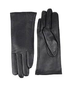 Жіночі рукавички MIRATON шкіряні чорні - фото  - Miraton