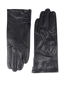 Жіночі рукавички MIRATON шкіряні чорні - фото  - Miraton