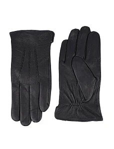 Мужские перчатки MIRATON кожаные черные - фото  - Miraton