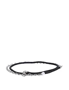 Жіночий ремінь з камінням чорний - фото  - Miraton