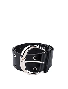 Жіночий ремінь з екошкіри чорний - фото  - Miraton