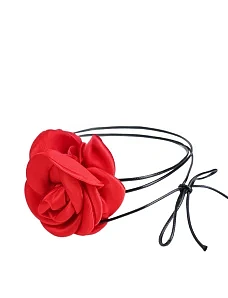 Кольє шнурок троянда червона - фото  - Miraton