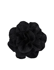 Брошка квітка тканинна чорна - фото  - Miraton