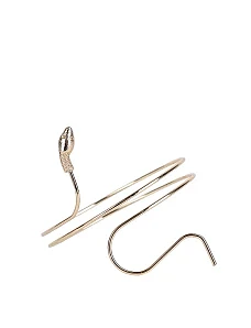 Жіночий браслет кафф змія у золоті мінімалістичний - фото  - Miraton