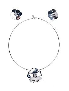 Комплект прикрас кольє з підвіскою та сережки квіти - фото  - Miraton