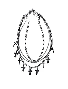 Намисто з багатошарового ланцюжка з хрестиком - фото  - Miraton