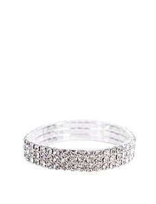 Женский браслет с кристаллами в серебре - фото  - Miraton