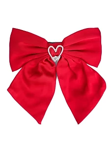 Заколка автомат для волосся з бантом червона - фото  - Miraton