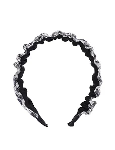 Широкий обруч для волосся у стразах різнокольоровий - фото  - Miraton