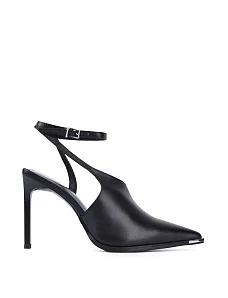 Женские туфли слингбеки MIRATON кожаные черные - фото  - Miraton