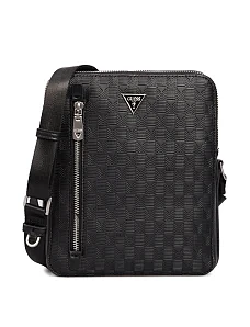 Чоловічі сумки крос-боді Guess з екошкіри чорна - фото  - Miraton