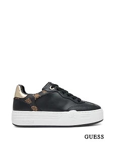 Жіночі кеди Guess із екошкіри чорні - фото  - Miraton