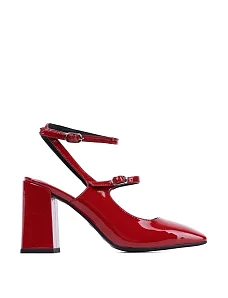 Жіночі туфлі слінгбеки MIRATON лакові червоні - фото  - Miraton
