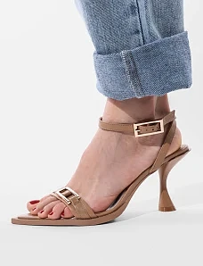 Жіночі босоніжки MIRATON шкіряні бежеві - фото  - Miraton