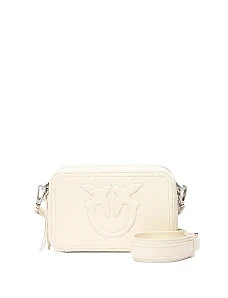 Жіноча сумка camera bag Pinko шкіряна молочного кольору - фото  - Miraton