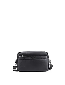 Чоловіча сумка крос-боді MIRATON шкіряна чорна - фото  - Miraton