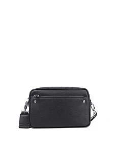 Чоловіча сумка крос-боді MIRATON шкіряна чорна - фото  - Miraton