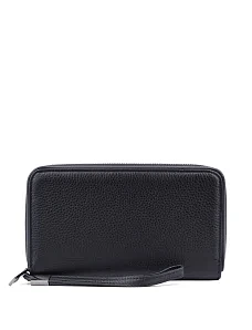 Чоловічий гаманець шкіряний чорний - фото  - Miraton