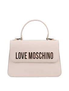 Жіноча сумка Love Moschino з екошкіри бежева з логотипом. - фото  - Miraton