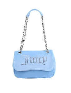 Жіноча сумка крос-боді Juicy Couture тканинна блакитна - фото  - Miraton