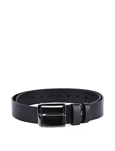 Чоловічий ремінь шкіряний чорний - фото  - Miraton