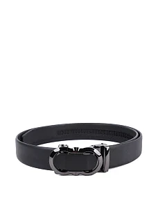 Ремень кожаный черный - фото  - Miraton