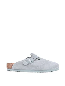 Жіночі сліпери BIRKENSTOCK Boston замшеві сірі - фото  - Miraton