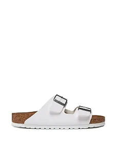 Жіночі шльопанці BIRKENSTOCK Arizona з екошкіри білі - фото  - Miraton