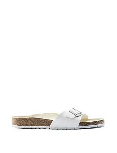 Жіночі шльопанці BIRKENSTOCK Madrid Bs з екошкіри білі - фото  - Miraton