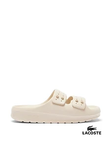 Женские шлепанцы Lacoste резиновые белые - фото  - Miraton