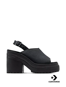 Женские босоножки Converse Chuck 70 Deluxe Sandal Heels тканевые черные - фото  - Miraton