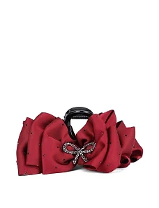 Заколка краб для волосся з червоним бантом - фото  - Miraton