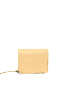 Женский кошелек кожаный желтый - фото  - Miraton