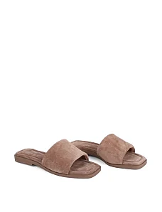 Жіночі шльопанці MIRATON велюрові бежеві - фото  - Miraton