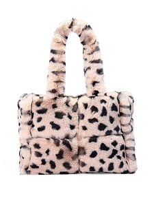 Жіноча сумка шопер з хутра леопардова - фото  - Miraton