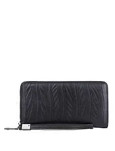 Чоловічий гаманець шкіряний чорний на блискавці - фото  - Miraton