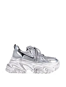 Жіночі кросівки MIRATON шкіряні срібного кольору - фото  - Miraton