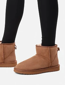 Женские угги MIRATON велюровые бежевые - фото  - Miraton