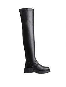 Женские ботфорты Attizzare кожаные черные - фото  - Miraton