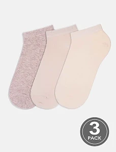 Носки женские хлопковые молочные 3 шт. - фото  - Miraton